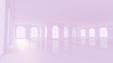 Lüks, açık mor, içi boş. 3d görüntüleme, 3d illüstrasyon.