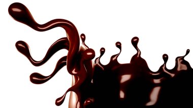 Bir tutam çikolata. 3d görüntüleme, 3d illüstrasyon.