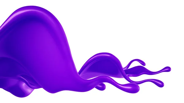 一抹紫色的油漆 3D渲染 3D说明 — 图库照片