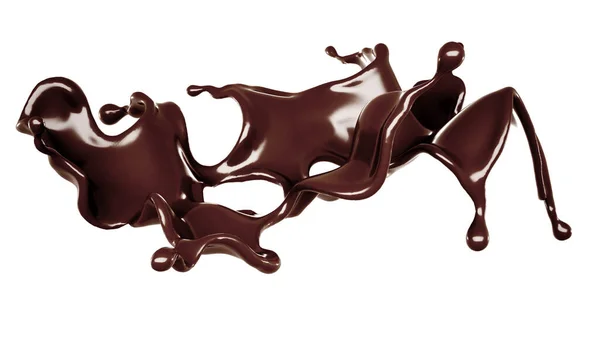 Sebuah Percikan Coklat Rendering Ilustrasi — Stok Foto