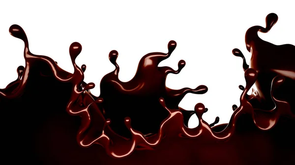 Splash Chocolate Rendering Illustration — Stock Photo, Image
