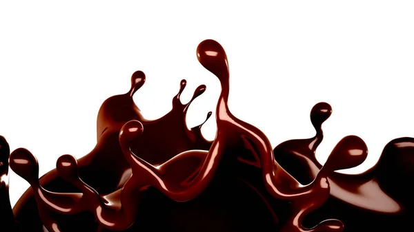 Ett Stänk Choklad Återgivning Illustration — Stockfoto