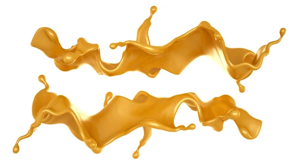 Arany Sárga Karamell Renderelés Illusztráció — Stock Fotó
