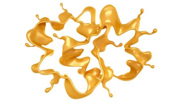 Altın sarısı karamel. 3d görüntüleme, 3d illüstrasyon.