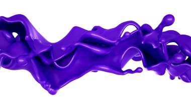 Bir tutam mor sıvı. 3d görüntüleme, 3d illüstrasyon.