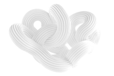 Beyaz arkaplanda soyut bir form. 3d görüntüleme, 3d illüstrasyon.