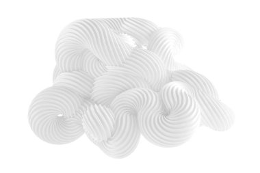 Beyaz arkaplanda soyut bir form. 3d görüntüleme, 3d illüstrasyon.