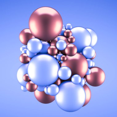 Neşeli, pozitif, parlak, topları olan pastel bir arka plan. 3d görüntüleme, 3d illüstrasyon.