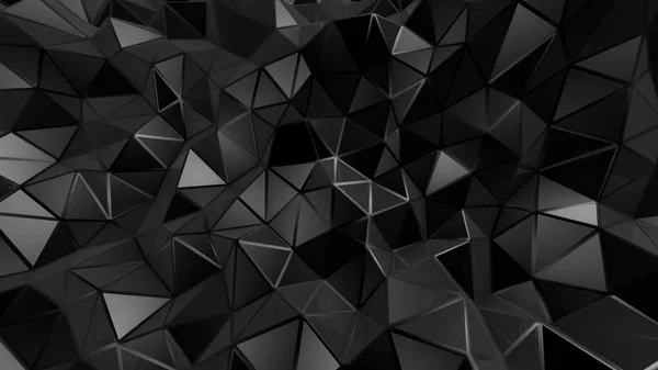Schwarzer Kristall Hintergrund Mit Dreiecken Darstellung Illustration — Stockfoto