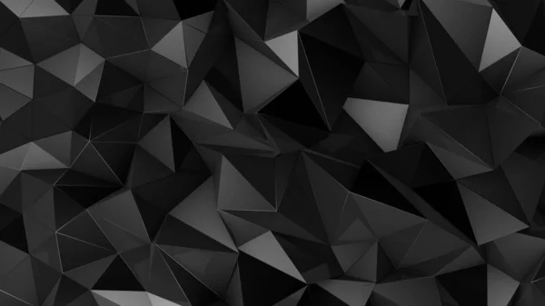 Black crystal background with triangles. 3d rendering, 3d illustration.