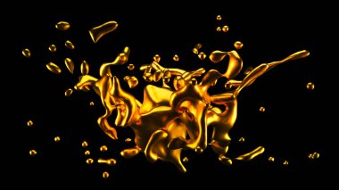 Bir tutam altın. 3d görüntüleme, 3d illüstrasyon.