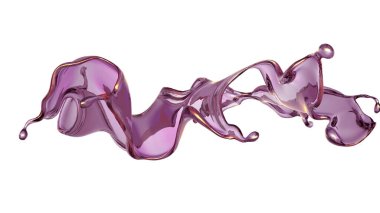 Şeffaf yeşil bir sıvı damlası. 3d görüntüleme, 3d illüstrasyon.