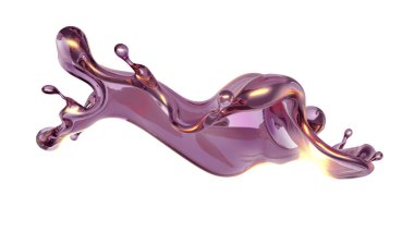 Şeffaf yeşil bir sıvı damlası. 3d görüntüleme, 3d illüstrasyon.