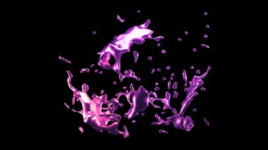 Bir tutam mor metal. 3d görüntüleme, 3d illüstrasyon.