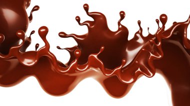 Bir tutam çikolata. 3d görüntüleme, 3d illüstrasyon.