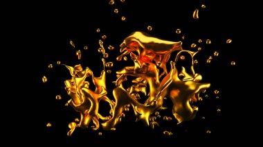 Bir tutam altın. 3d görüntüleme, 3d illüstrasyon.