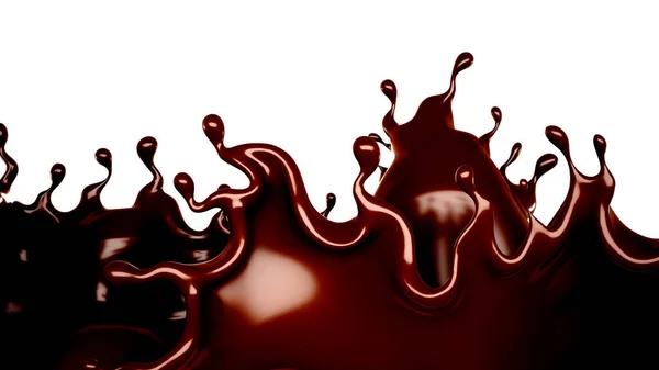 Splash Chocolate Rendering Illustration — Stock Photo, Image