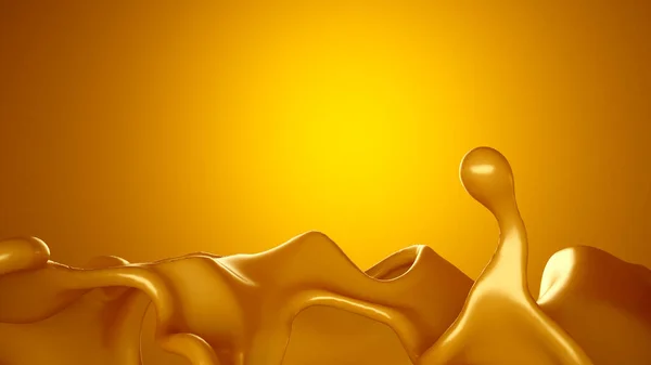 Золоті Бризки Карамелі Жовтому Тлі Візуалізація Ілюстрація — стокове фото