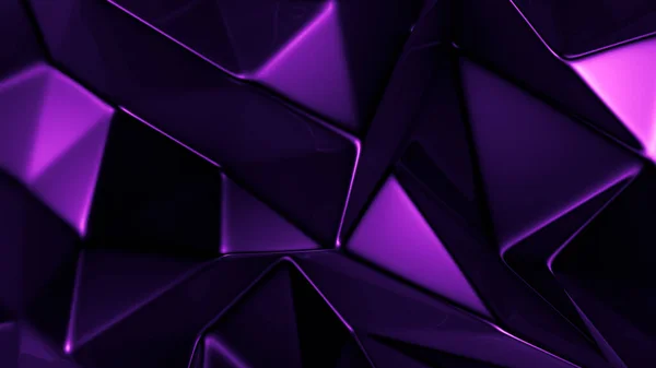 Fondo Cristal Morado Con Triángulos Representación Ilustración — Foto de Stock