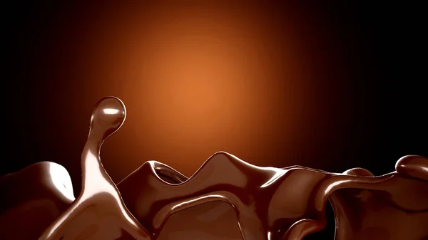 Всплеск Шоколада Коричневом Фоне Рендеринг Иллюстрация — стоковое фото
