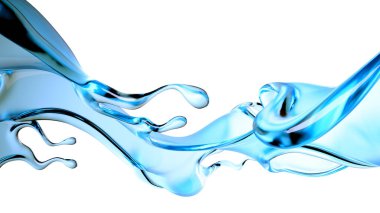 Bir damla su. 3d görüntüleme, 3d illüstrasyon.