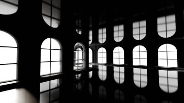 Lüks kasvetli, içi boş. 3d görüntüleme, 3d illüstrasyon.