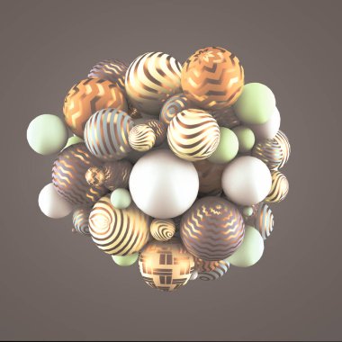 Neşeli, pozitif, taşaklı, parlak sarı bir arka plan. 3d görüntüleme, 3d illüstrasyon.