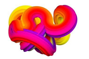 Soyut gökkuşağı şekli. 3d görüntüleme, 3d illüstrasyon.