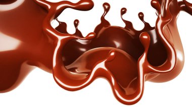 Bir tutam çikolata. 3d görüntüleme, 3d illüstrasyon.