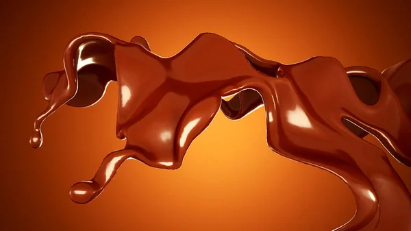 Сплеск Шоколаду Коричневому Фоні Візуалізація Ілюстрація — стокове фото