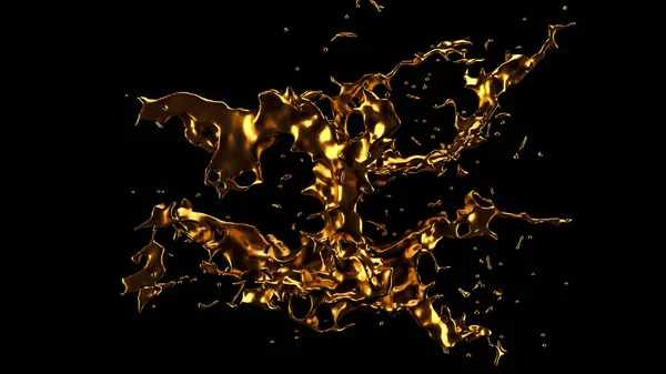 Splash Gold Rendering Illustration — Stock Photo, Image