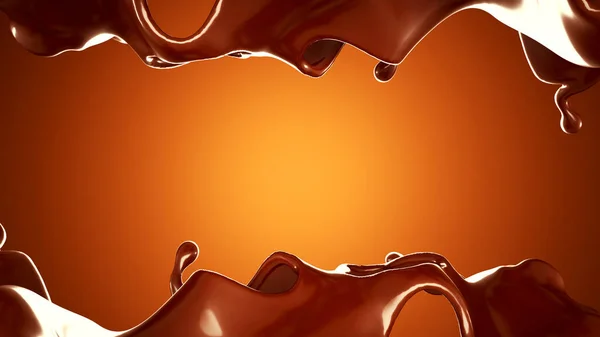 Soupçon Chocolat Sur Fond Brun Rendu Illustration — Photo