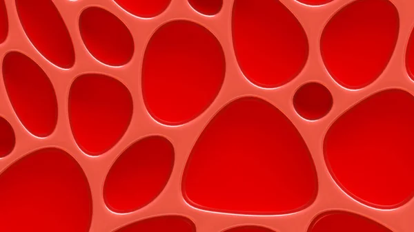 Piros Textúra Háttér Megkönnyebbülés Körök Renderelés Illusztráció — Stock Fotó