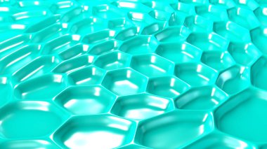 Turkuaz geometrik arka plan ve rahatlama. 3d görüntüleme, 3d illüstrasyon.