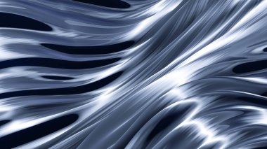 Saten ile güzel mavi arka plan. 3d görüntüleme, 3d illüstrasyon.