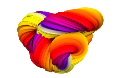 Soyut gökkuşağı şekli. 3d görüntüleme, 3d illüstrasyon.
