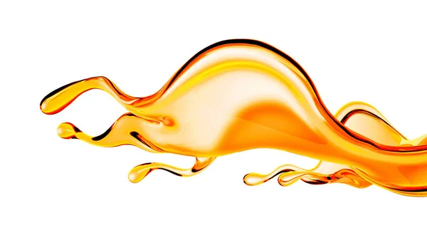 Splash Orange Juice Rendering Illustration — Stock Photo, Image