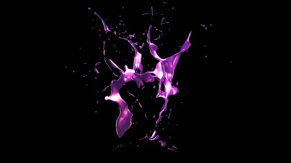 A splash of purple metal. 3d rendering, 3d illustration.