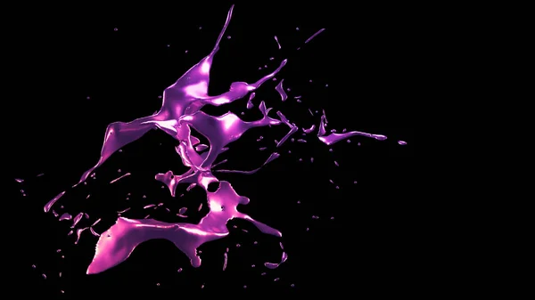 Splash Purple Metal Rendering Illustration — Stock Photo, Image