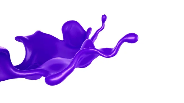 Splash Purple Liquid Rendering Illustration — Stock Photo, Image