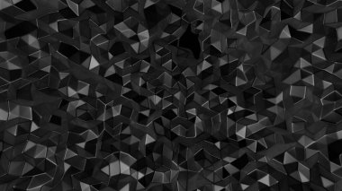 Üçgenli siyah kristal arka plan. 3d görüntüleme, 3d illüstrasyon.
