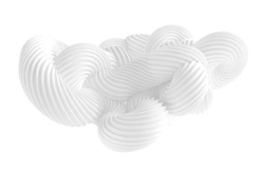 Beyaz arkaplanda soyut bir form. 3d görüntüleme, 3d illüstrasyon.