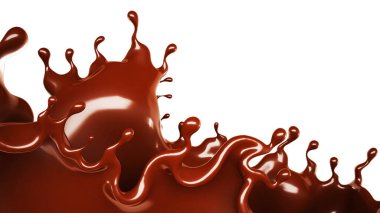 Bir tutam çikolata. 3d görüntüleme, 3d illüstrasyon.