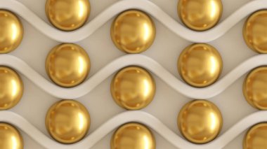 Mimari, iç desen, beyaz, sarı, altın desenli duvar 3D resimleme