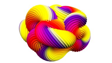 Soyut gökkuşağı şekli. 3d görüntüleme, 3d illüstrasyon.