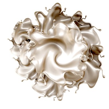 Bir tutam beyaz boya. 3d görüntüleme, 3d illüstrasyon.