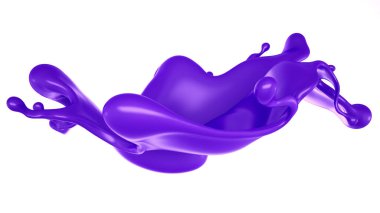 Bir tutam mor sıvı. 3d görüntüleme, 3d illüstrasyon.