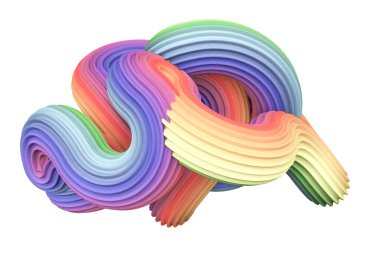 Soyut gökkuşağı şekli. 3d görüntüleme, 3d illüstrasyon.