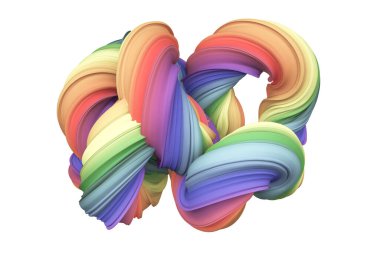 Soyut gökkuşağı şekli. 3d görüntüleme, 3d illüstrasyon.