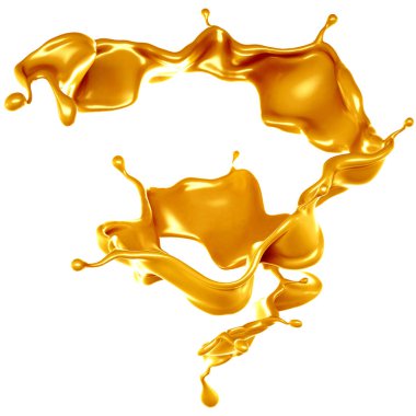 Altın sarısı karamel. 3d görüntüleme, 3d illüstrasyon.